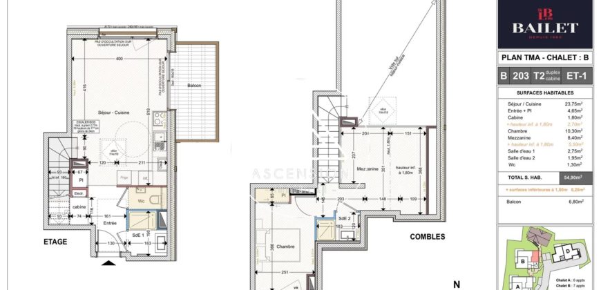 Appartement neuf en duplex – 1 Chambre + coin montagne + espace mezzanine – Morzine